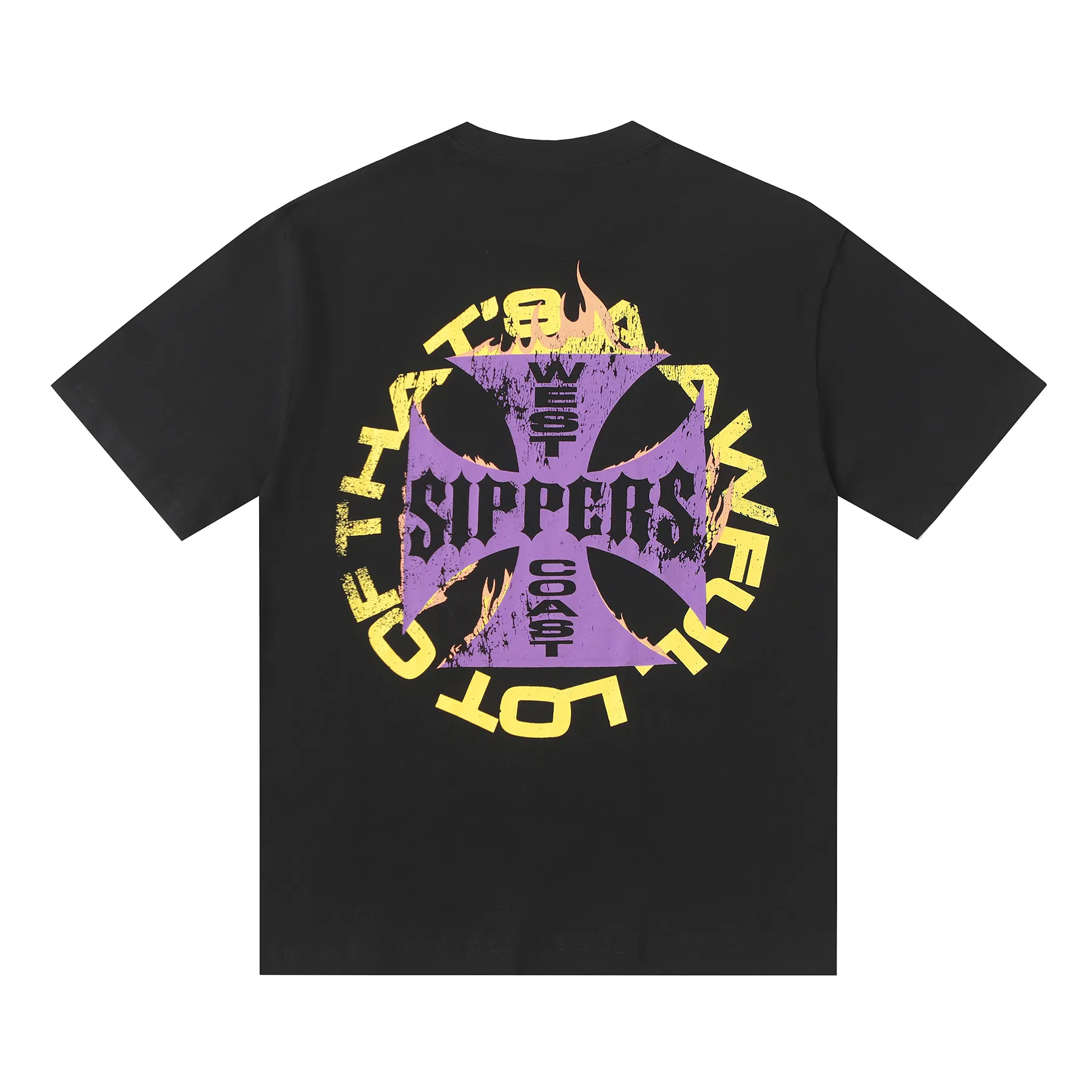 # - -purple I THAT'S A AWFUL LOT OF COUGH SYRUP In Stock Real shot American simple trendy brand loose casual T-shirt Fabric (fabric): 32 counts Weight combed double yarn pure cotton Sizes (size): S-M L X L Color (colour): Black-Green Black-Purple